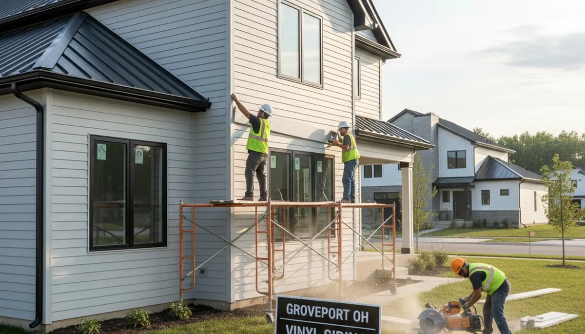 Vinyl siding installation on residential home exterior in Columbus, Ohio